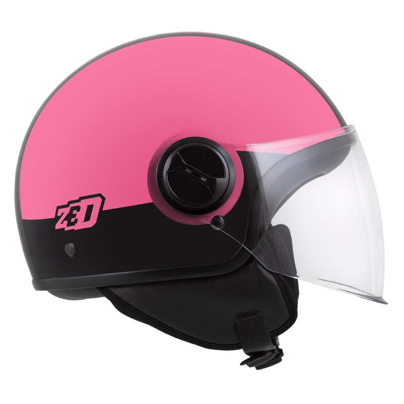 Kask otwarty ZED C35 różowo-czarny