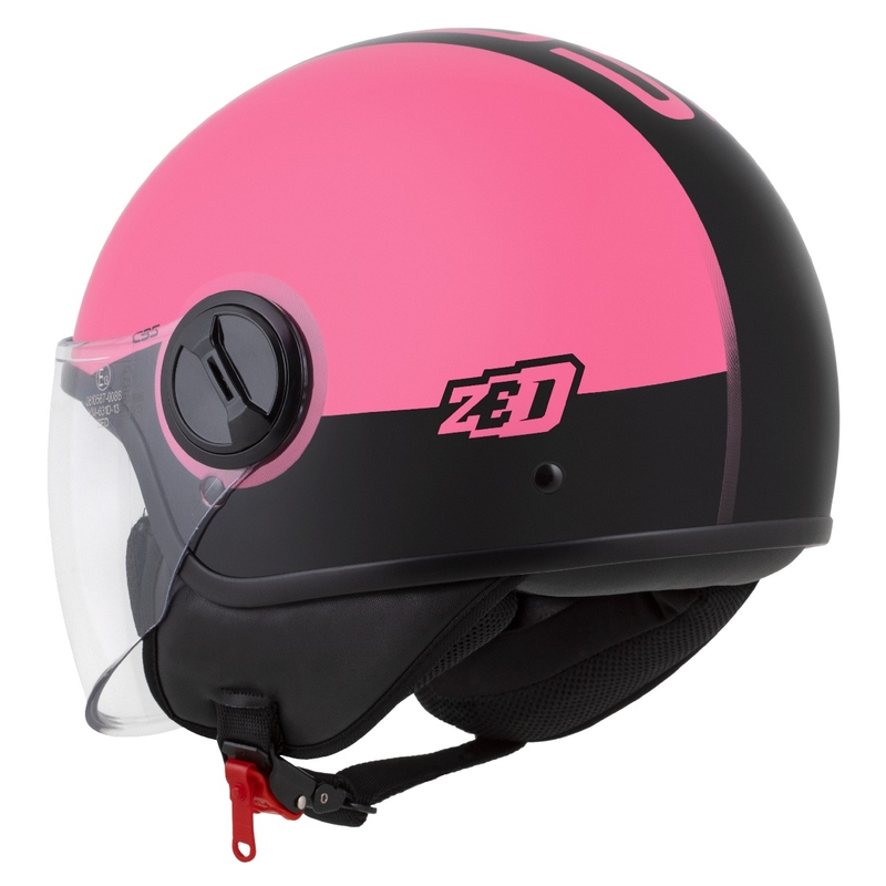 Kask otwarty ZED C35 różowo-czarny