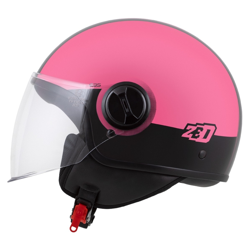 Kask otwarty ZED C35 różowo-czarny