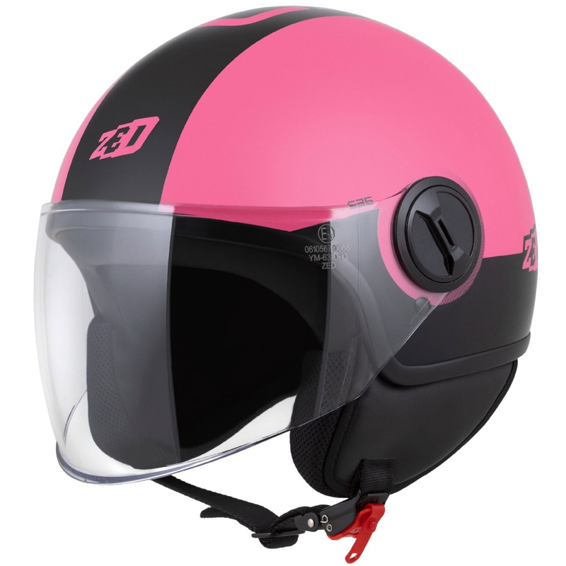 Kask otwarty ZED C35 różowo-czarny