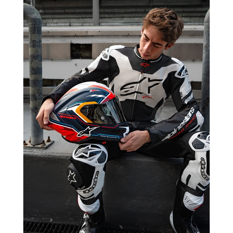 Alpinestars Supertech R-10 Limited Edition Pedro Acosta Kask motocyklowy Full Face Matte Blue-Red-White