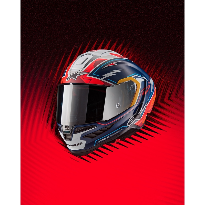 Alpinestars Supertech R-10 Limited Edition Pedro Acosta Kask motocyklowy Full Face Matte Blue-Red-White