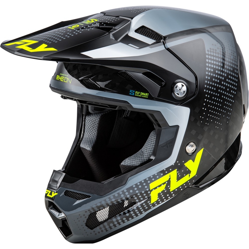 Kask motocrossowy FLY Racing Formula S Carbon Szaro-Fluo-Żółty