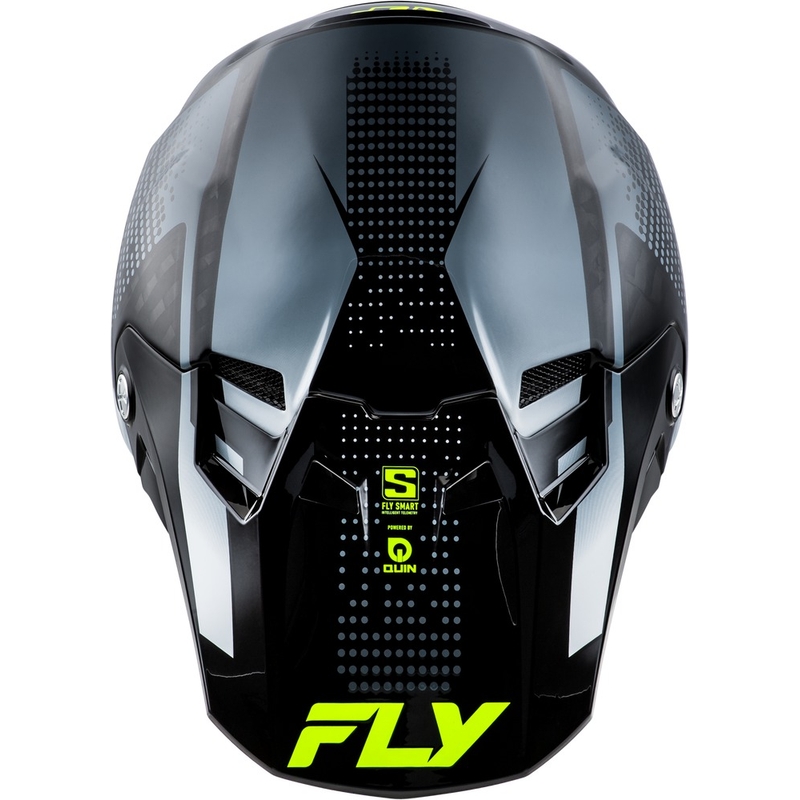 Kask motocrossowy FLY Racing Formula S Carbon Szaro-Fluo-Żółty