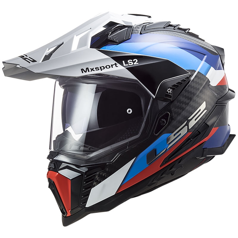 Kask motocyklowy enduro LS2 MX701 C Explorer Frontier czarno-niebieski