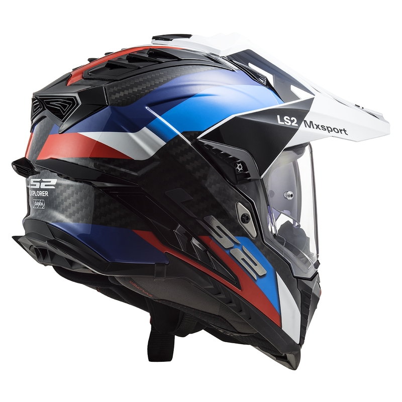 Kask motocyklowy enduro LS2 MX701 C Explorer Frontier czarno-niebieski