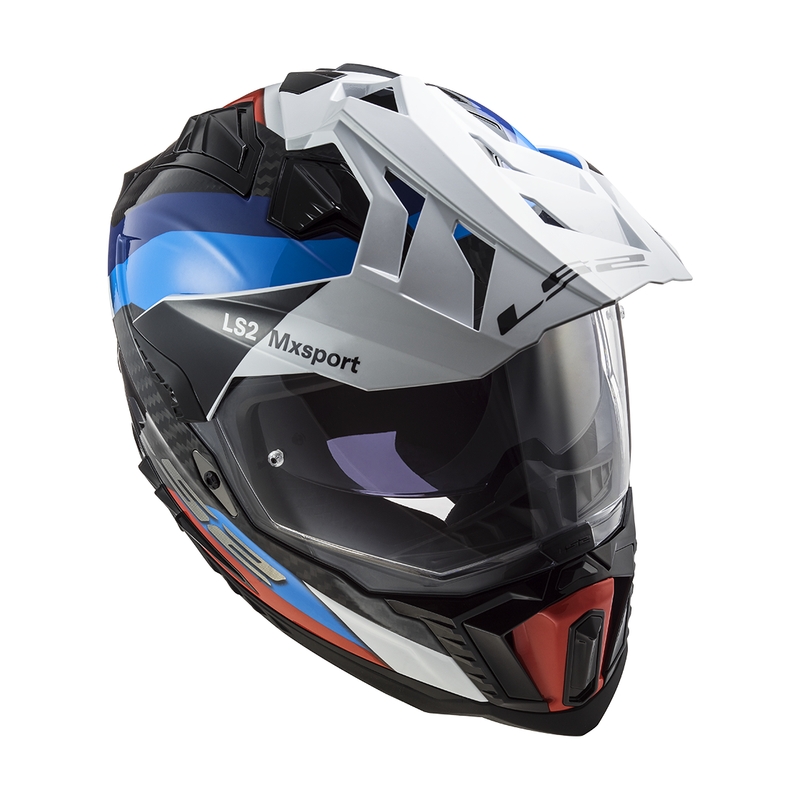 Kask motocyklowy enduro LS2 MX701 C Explorer Frontier czarno-niebieski