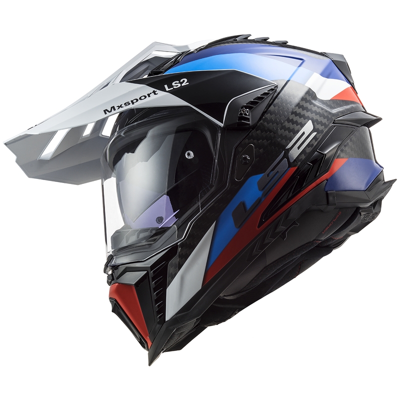 Kask motocyklowy enduro LS2 MX701 C Explorer Frontier czarno-niebieski