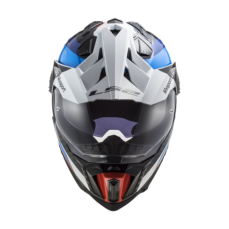 Kask motocyklowy enduro LS2 MX701 C Explorer Frontier czarno-niebieski