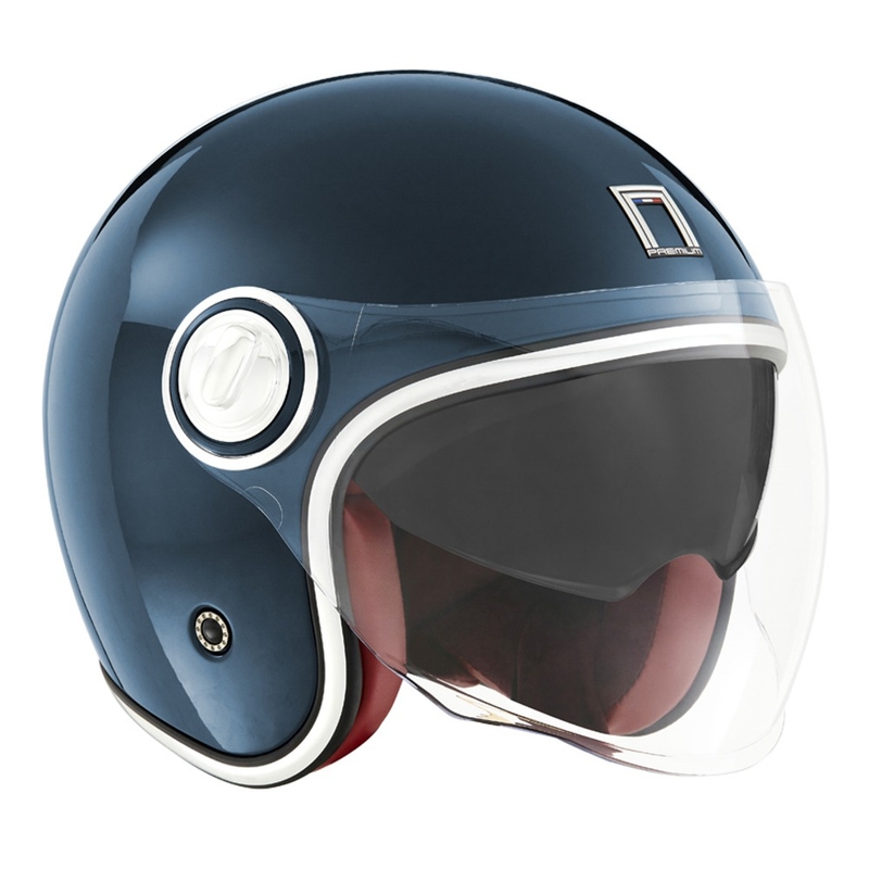 Otwarty kask motocyklowy NOX PREMIUM Heritage petrol blue - II. jakość