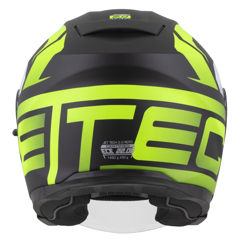 Cassida Jet Tech 2.0 RoTo Kask motocyklowy otwarty Matowy czarny-fluo żółty-biały