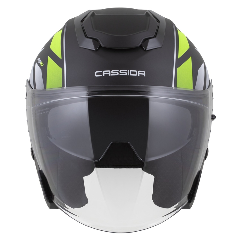 Cassida Jet Tech 2.0 RoTo Kask motocyklowy otwarty Matowy czarny-fluo żółty-biały