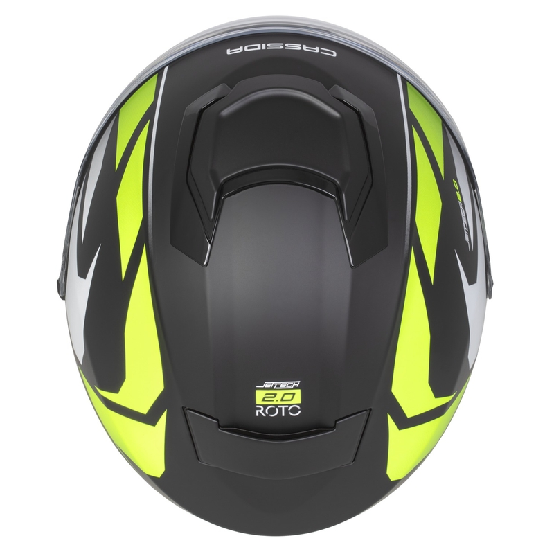 Cassida Jet Tech 2.0 RoTo Kask motocyklowy otwarty Matowy czarny-fluo żółty-biały