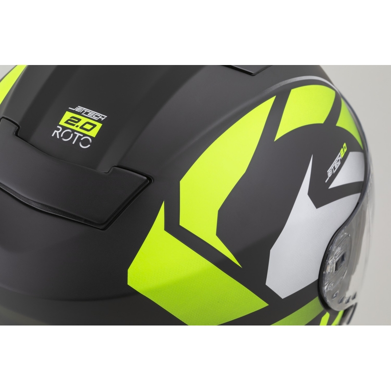 Cassida Jet Tech 2.0 RoTo Kask motocyklowy otwarty Matowy czarny-fluo żółty-biały