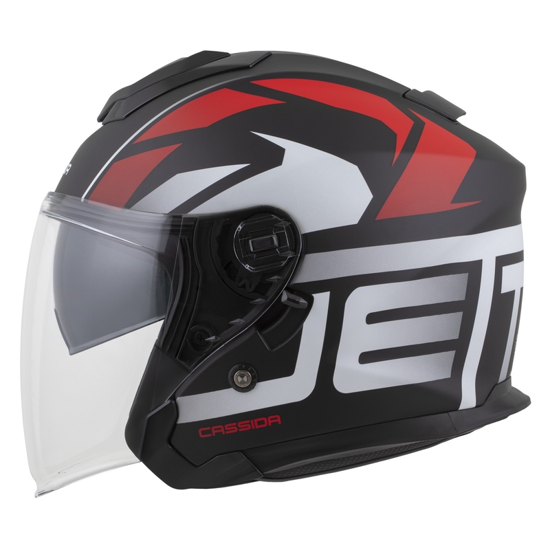 Cassida Jet Tech 2.0 RoTo Kask motocyklowy otwarty matowy czarno-czerwono-biały