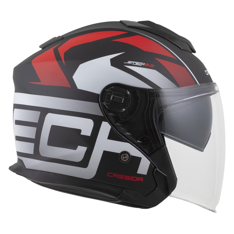 Cassida Jet Tech 2.0 RoTo Kask motocyklowy otwarty matowy czarno-czerwono-biały