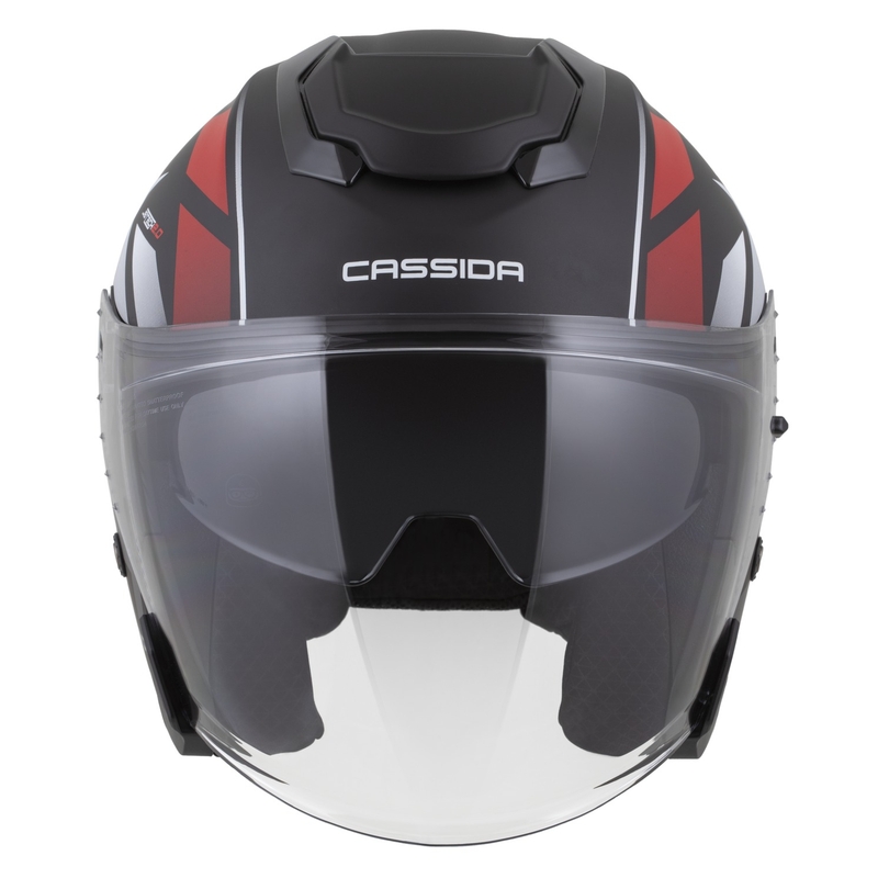 Cassida Jet Tech 2.0 RoTo Kask motocyklowy otwarty matowy czarno-czerwono-biały