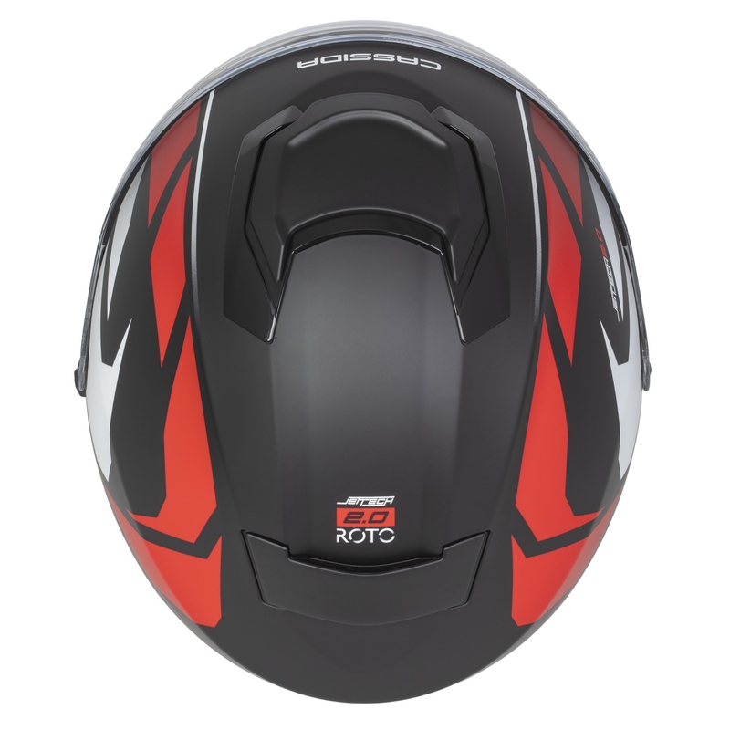 Cassida Jet Tech 2.0 RoTo Kask motocyklowy otwarty matowy czarno-czerwono-biały