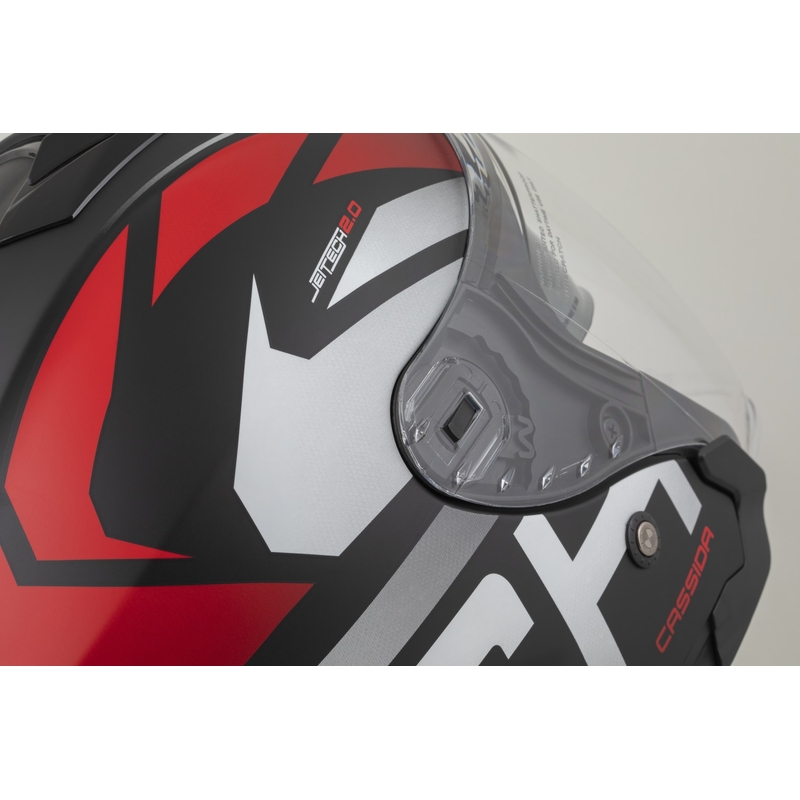 Cassida Jet Tech 2.0 RoTo Kask motocyklowy otwarty matowy czarno-czerwono-biały