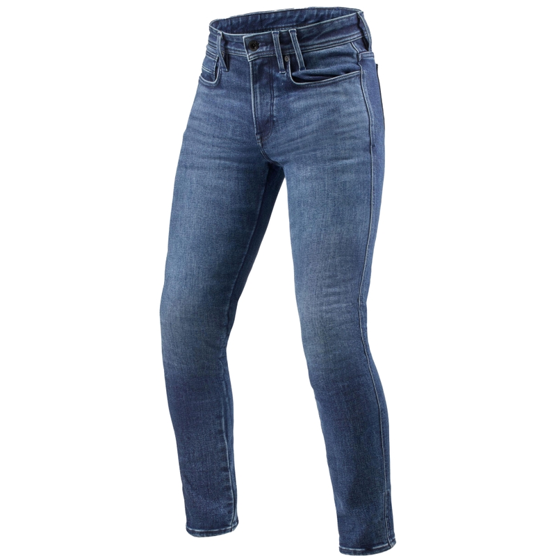 Revit Piston 3 Skinny Long Motocyklowe Jeansy Sprane Niebieskie