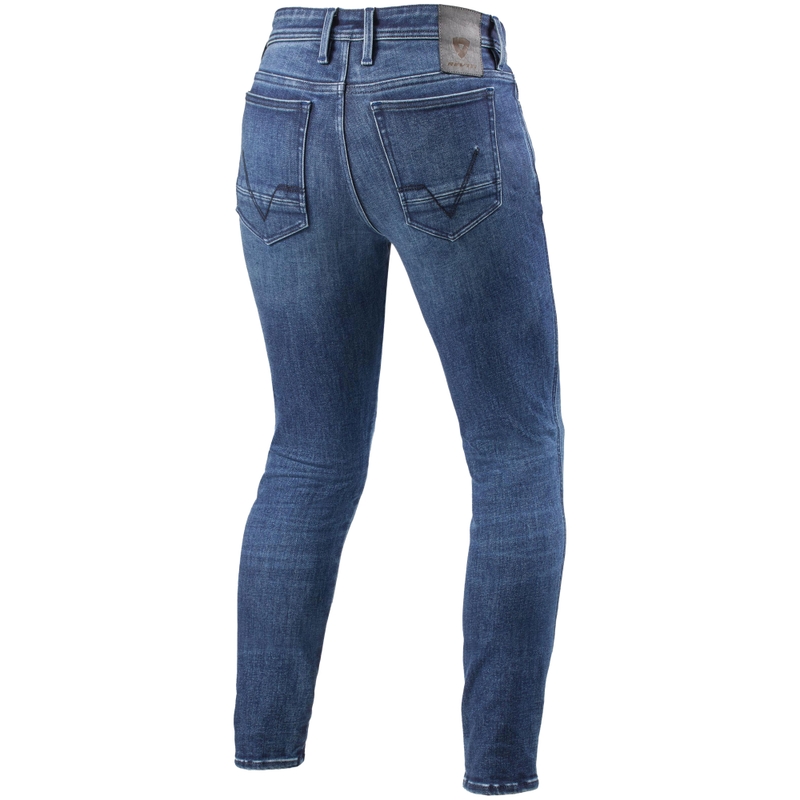 Revit Piston 3 Skinny Long Motocyklowe Jeansy Sprane Niebieskie