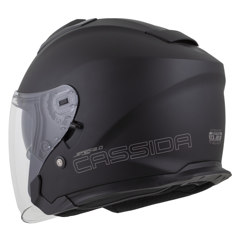 Cassida Jet Tech 2.0 Solid Otwarty Kask Motocyklowy Matowy Czarno-Szary