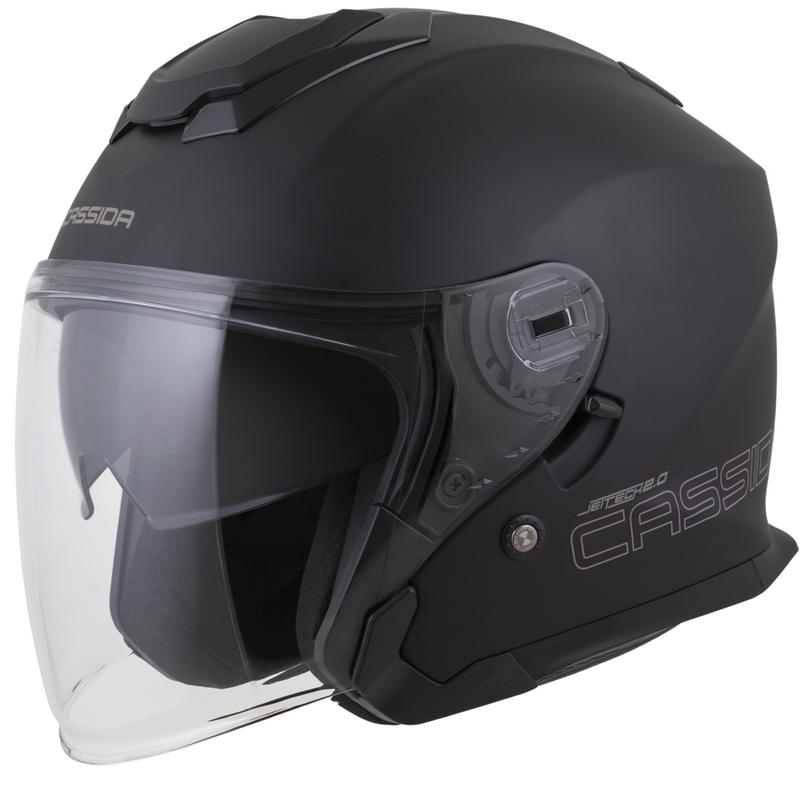 Cassida Jet Tech 2.0 Solid Otwarty Kask Motocyklowy Matowy Czarno-Szary