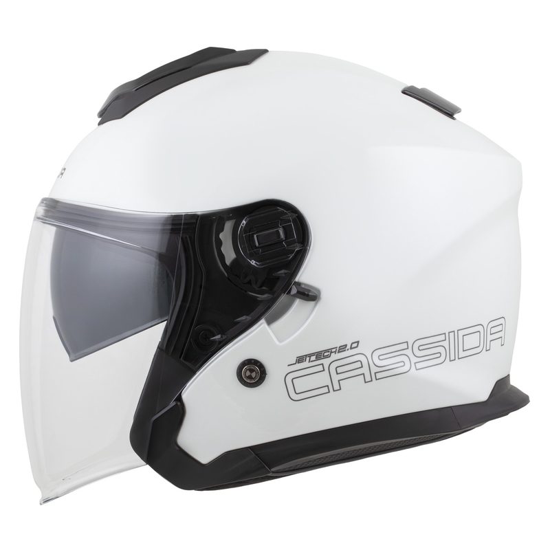 Cassida Jet Tech 2.0 Solid Open Face Kask motocyklowy Biało-Czarno-Szary