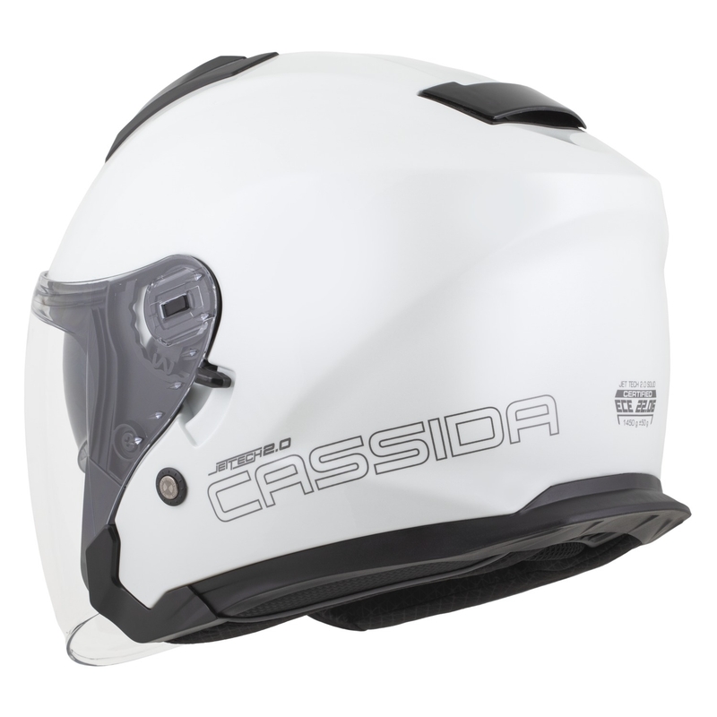 Cassida Jet Tech 2.0 Solid Open Face Kask motocyklowy Biało-Czarno-Szary