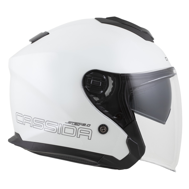Cassida Jet Tech 2.0 Solid Open Face Kask motocyklowy Biało-Czarno-Szary