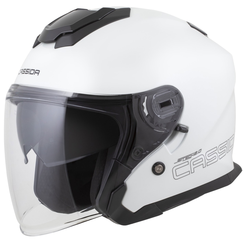 Cassida Jet Tech 2.0 Solid Open Face Kask motocyklowy Biało-Czarno-Szary