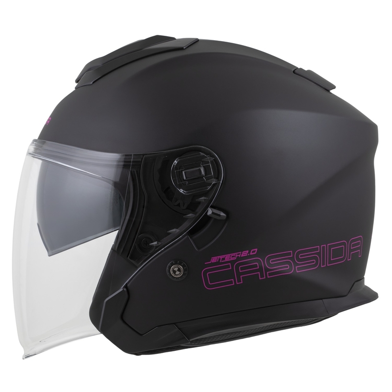 Cassida Jet Tech 2.0 Solid Open Face Kask motocyklowy Matowy Czarno-Różowy