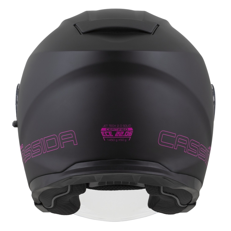 Cassida Jet Tech 2.0 Solid Open Face Kask motocyklowy Matowy Czarno-Różowy
