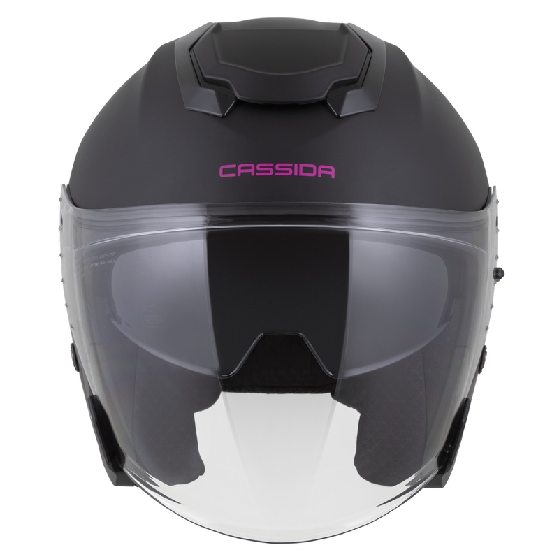 Cassida Jet Tech 2.0 Solid Open Face Kask motocyklowy Matowy Czarno-Różowy