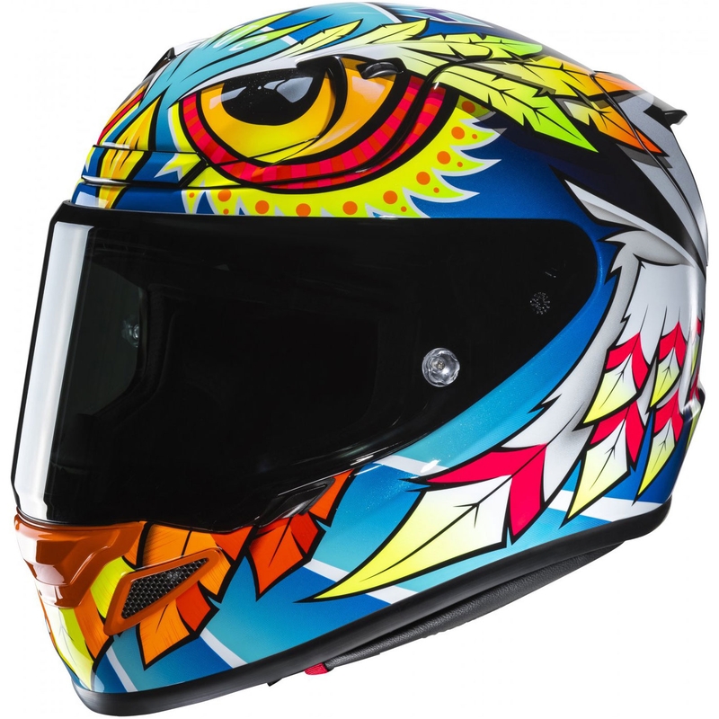 Kask motocyklowy integralny HJC RPHA 12 Spasso MC3H niebiesko-żółto-czerwony