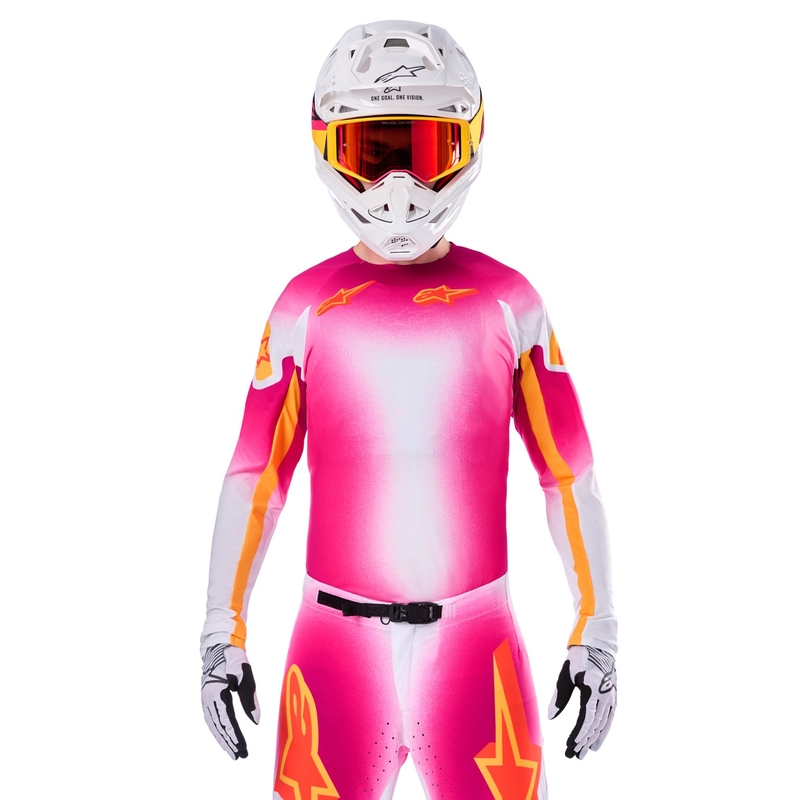 Koszulka motocrossowa Alpinestars Supertech SX AFD Limited Edition MIG Fluo Pink-White-Orange