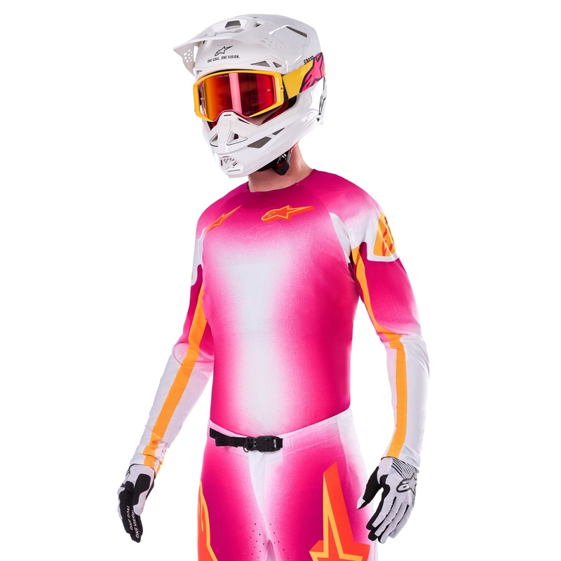 Koszulka motocrossowa Alpinestars Supertech SX AFD Limited Edition MIG Fluo Pink-White-Orange