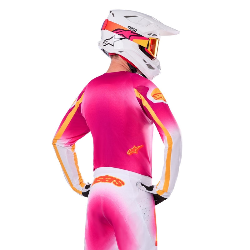 Koszulka motocrossowa Alpinestars Supertech SX AFD Limited Edition MIG Fluo Pink-White-Orange