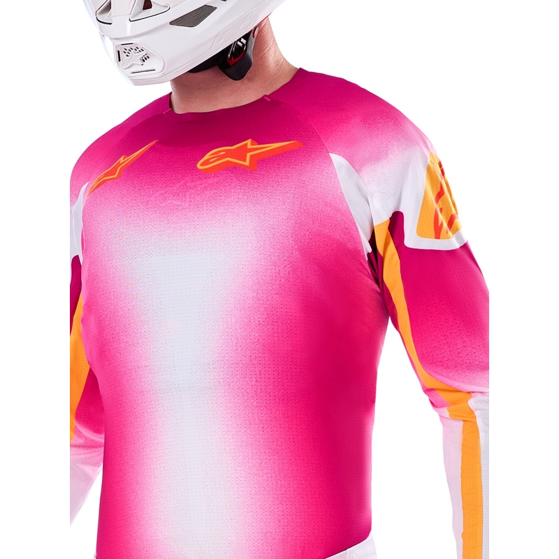 Koszulka motocrossowa Alpinestars Supertech SX AFD Limited Edition MIG Fluo Pink-White-Orange