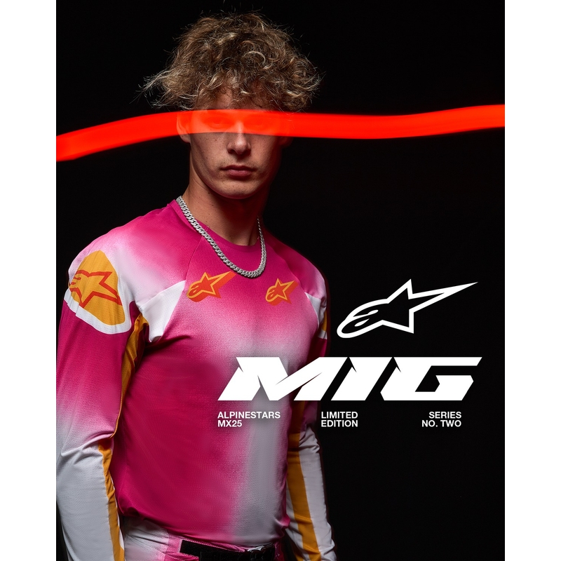 Koszulka motocrossowa Alpinestars Supertech SX AFD Limited Edition MIG Fluo Pink-White-Orange