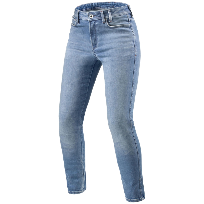 Revit Shelby 3 Skinny Short damskie jeansy motocyklowe jasnoniebieskie