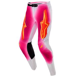 Spodnie motocrossowe Alpinestars Supertech Limited Edition MIG Fluo w kolorze różowo-biało-pomarańczowym