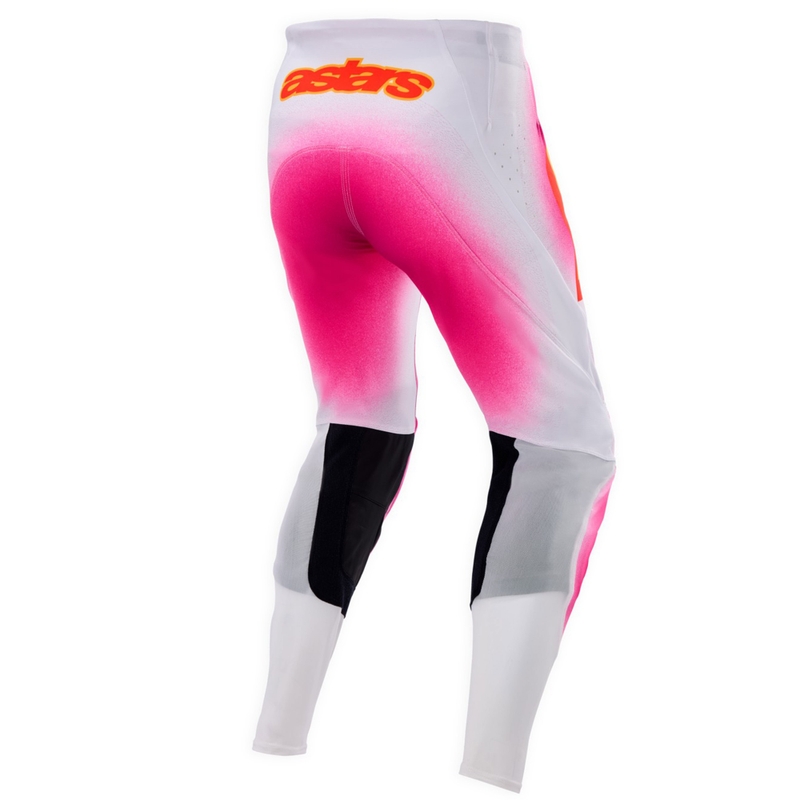 Spodnie motocrossowe Alpinestars Supertech Limited Edition MIG Fluo w kolorze różowo-biało-pomarańczowym