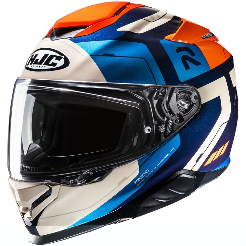 HJC RPHA 71 Cozad MC27 kask motocyklowy integralny niebiesko-pomarańczowo-beżowy