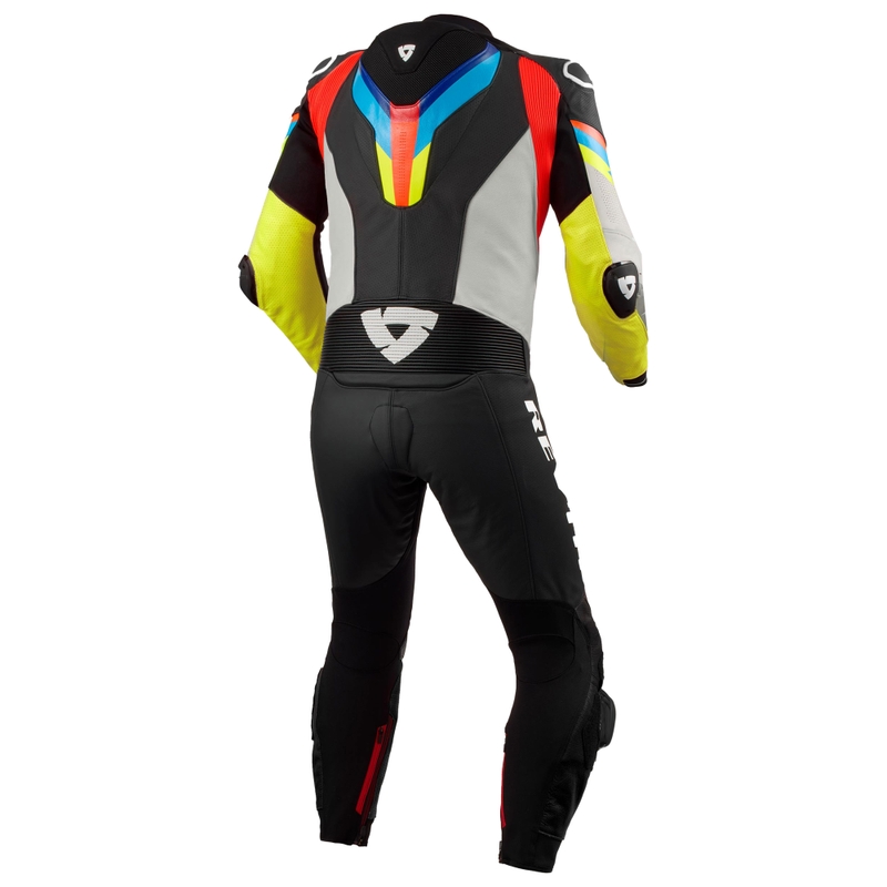 Revit Quantum 3 motocyklowy skórzany kombinezon jasnoszary-fluo żółty