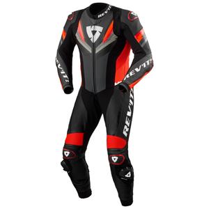 Revit Quantum 3 motocyklowy skórzany kombinezon antracyt-fluo czerwony