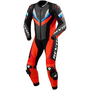 Revit Quantum 3 motocyklowy skórzany kombinezon fluo czerwono-czarny
