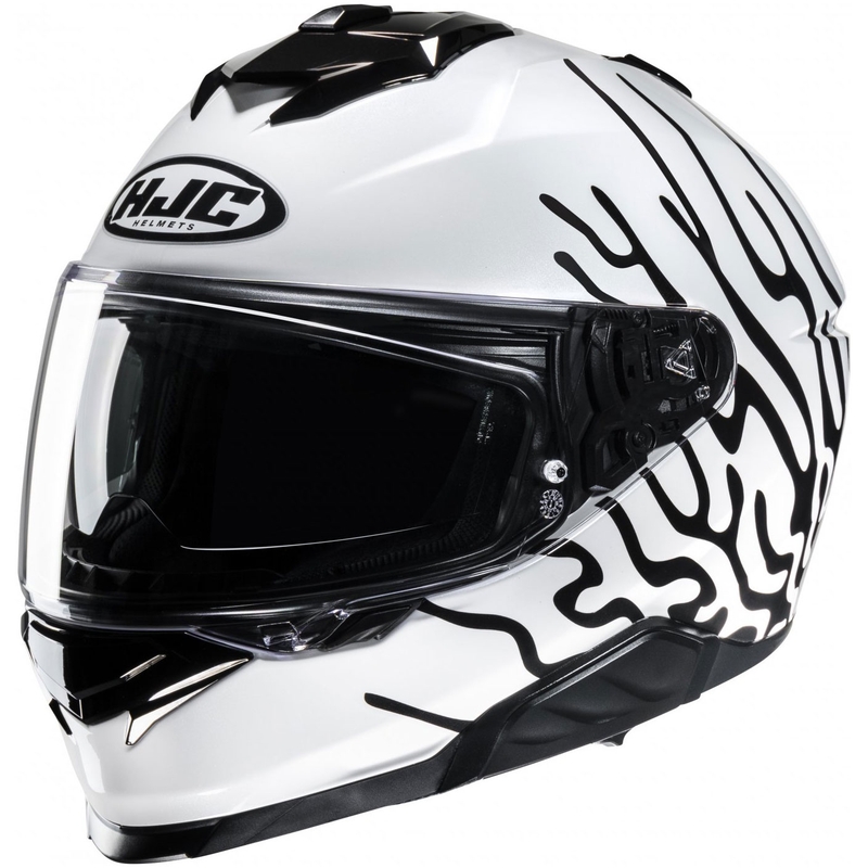 Kask motocyklowy integralny HJC i71 Celos MC3H biało-czarno-żółty
