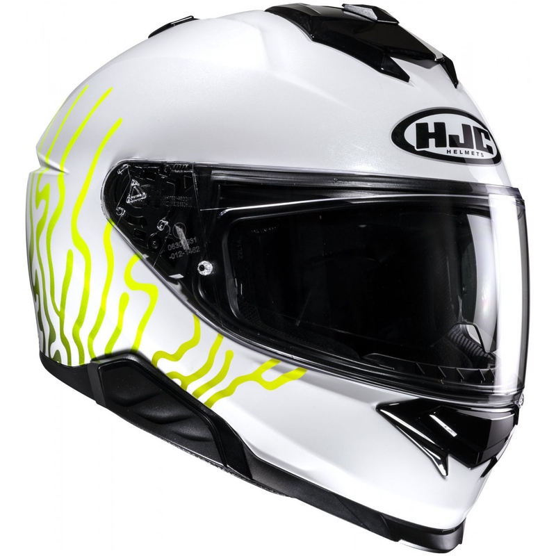 Kask motocyklowy integralny HJC i71 Celos MC3H biało-czarno-żółty