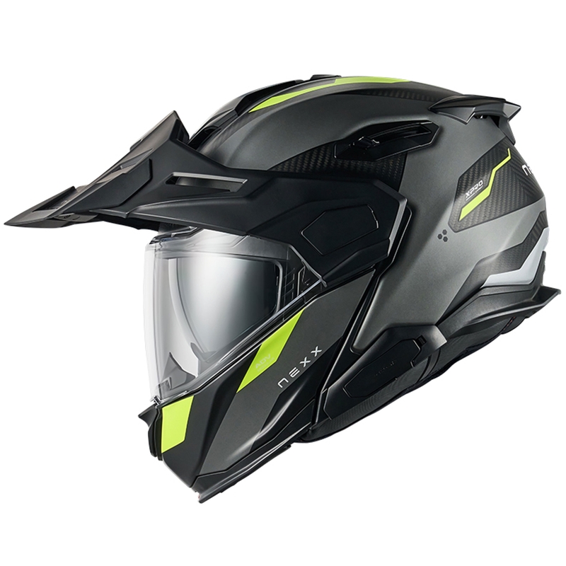 Kask motocyklowy typu flip-up Nexx X.Lifecountry Terra matowy szary-fluo żółty